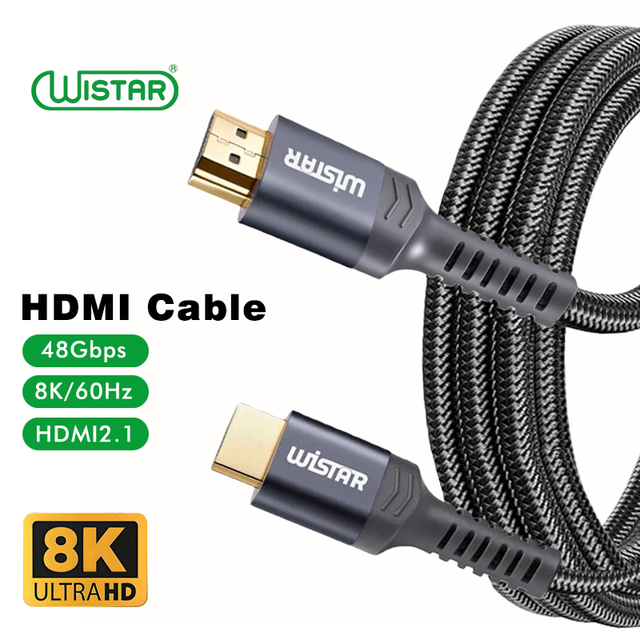 WISTAR OEM ODM 120Hz 4K 480Hz HDMI Cable 1M HDMI 2.1 Cable for Computer Laptop