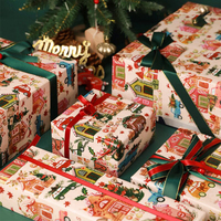 Boîte d'emballage cadeau personnalisée pour Noël, boîte à papier cadeau de Noël pour emballage de fêtes, boîte cadeau rétro en papier pour fête