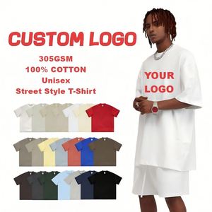 เสื้อยืดคอตตอนแท้ 305GSM หนานุ่ม สไตล์อเมริกัน สตรีทแวร์ ทรงหลวม คอกลม แขนสั้น สำหรับวัยรุ่น ใส่สบายๆ - Product Image 1