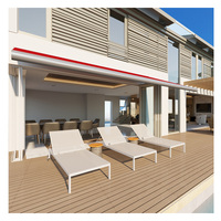 Bras incurvé en alliage d'aluminium Télécommande électrique Pare-soleil pliable Étanche à la pluie Extérieur rétractable Auvent de patio Abat-jour de balcon