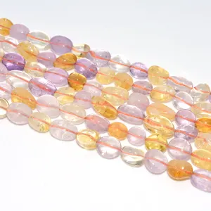Wholesale Natural Ametrine Loose Gemstone Beads 6*8/8*10mm Strand Unit for DIY Jewelry Crafting!