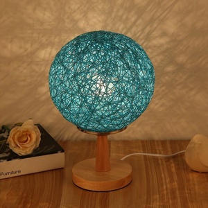 Lampe de chevet LED alimentée par USB, boule en rotin, cadeau d'<span class=keywords><strong>anniversaire</strong></span> créatif, décoration de chambre à coucher, de bibliothèque - Product Image 2