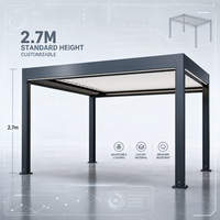 Pergola bioclimatique en aluminium, vente en gros directe d'usine, toit à lames motorisé, imperméable, pour restaurants et hôtels