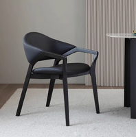Chaise de salle à manger en bois de frêne massif de style nordique, avec accoudoirs, design simple et moderne, adaptée pour les restaurants et les hôtels