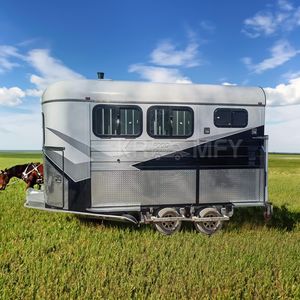 Remorque pour chevaux de couleur personnalisée avec design unique, pour 2 chevaux, avec porte-équipement, chargement incliné, pour le transport spécial des clubs équestres - Product Image 4