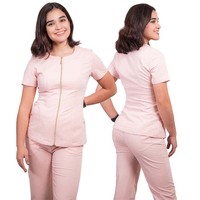 Tunique grande taille pour dames Uniformes respirants pour spa Scrubs pour salon de beauté Infirmière Médecin Manches courtes Taille XL Modèle OEM Imprimé