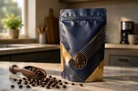 Sachet d'emballage refermable personnalisé en aluminium de qualité alimentaire, type Doypack, avec fermeture éclair, pour snacks, noix et café