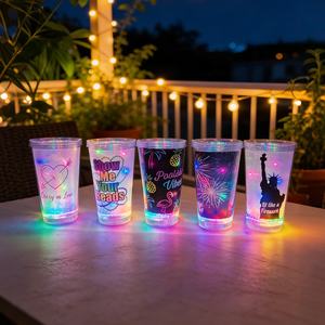 Gobelets lumineux pour enfants, gobelet lumineux avec LED qui brille dans le noir, 16 oz, réutilisables, écologiques, pour bouteille d'eau - Product Image 2