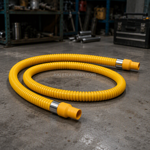 <span class=keywords><strong>Tuyau</strong></span> flexible en acier inoxydable ondulé, recouvert de PVC jaune, résistant aux explosions, pour cuisinière et réchaud domestique - Product Image 1