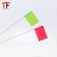 Couleur de taille personnalisée 2.5x3.5 pouces marqueurs de cour de bâton drapeaux de logo colorés pour les drapeaux de pelouse d'enquête d'irrigation de paysage