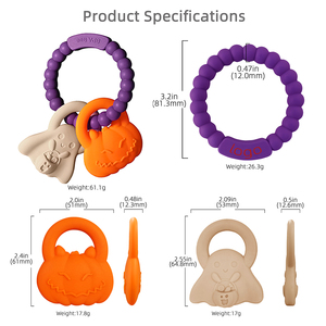2024 juguetes sensoriales de silicona de grado alimenticio de Halloween <span class=keywords><strong>sonajeros</strong></span> <span class=keywords><strong>y</strong></span> <span class=keywords><strong>mordedores</strong></span> de bebé en forma de girasol para niños de 0 a 12 meses - Product Image 5