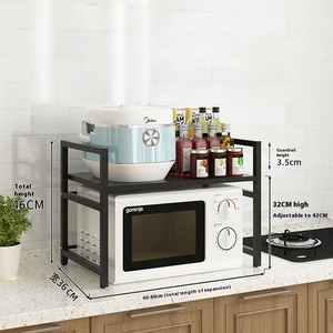 بيع بالجملة عبر الحدود فرن متعدد الوظائف بطبقتين رف تخزين قابل للسير رف ميكروويف أواني طعام للمطبخ المنزلي - Product Image 6