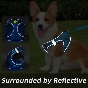 Wholesale <b>Pet</b> Chest Straps Adjustable Soft Dog <b>Harness</b> Breathable Cat Vest Comfortable Reflective <b>Pet</b> <b>Harness</b> Set - Product Image 5