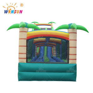 WINSUN Grand toboggan gonflable tropical commercial Toboggan vert ou toboggan sec Extérieur Gonflable Long Double Toboggan aquatique pour les enfants - Product Image 2