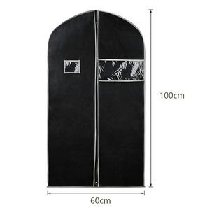 Large Capacity Non-Woven Foldable Dustproof Garment Bags Black Oxford Fabric Zipper Travel Suit Tote Storage <b>Cover</b> - Product Image 3