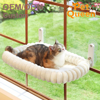 Hamac de fenêtre pour chat avec cadre métallique carré, lavable en machine, doux, pliable, écologique