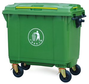 660L Flexible Universal <b>Wheel</b> Trash Can Industrial Factory Standing Waste Container Plastic Material - Product Image 1