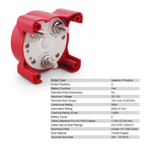 Interrupteur de protection de batterie à courant élevé 32-48V Interrupteur rotatif de déconnexion d'alimentation marine/yacht Déconnecteurs basse tension - Product Image 4