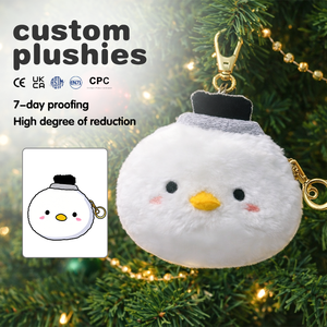 Dompet Mini Penguin Boneka Plush Hadiah Anak Kartun Dompet Mini Grosir Pabrik Kustom Dompet Koin Plush Kecil Lucu Dompet Bulu Anak untuk Kunci - Product Image 1