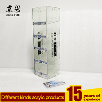 Présentoir de chargeur de voiture domestique de luxe, moderne, en acrylique transparent, personnalisé en usine, écologique, recyclable, avec revêtement UV, à étagère inclinée pour 1 chargeur
