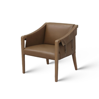 Fauteuil lounge moderne en bois de chêne massif rembourré pour hall d'hôtel et salon