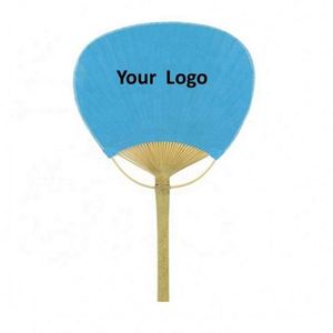 Abanico de Mano Personalizado para Boda de Bambú y Papel con Logotipo Impreso en Serigrafía 24x38cm Diseño Moderno - Product Image 2