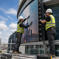Layar LED Fleksibel Luar Ruangan Custom P2 5 P3 P4 P5 Kecerahan Tinggi Refresh Rate Tinggi Daya Tahan Lama Video Wall