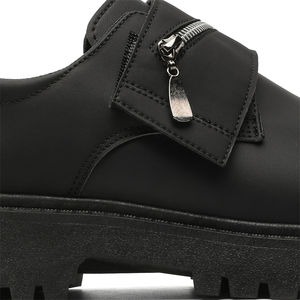 Nouvelles Bottines Derby Noires pour Femmes, à Bas Prix, Livraison Gratuite, Modèle Grand Orteil, en PVC, Fabrication Export, Chaussures de Mode - Product Image 6