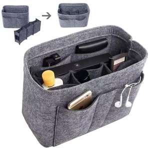 Sac à main cosmétique multifonctionnel à fermeture ouverte, organisateur de sac en <span class=keywords><strong>feutre</strong></span> de polyester avec poche amovible - Product Image 3