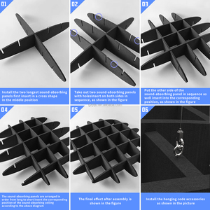 All'ingrosso <span class=keywords><strong>pannelli</strong></span> <span class=keywords><strong>fonoassorbenti</strong></span> <span class=keywords><strong>sospesi</strong></span> 3D deflettori in fibra di poliestere decorazione del soffitto a griglia per cialde - Product Image 6