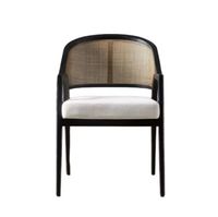 Chaises de salle à manger en rotin rétro nordique, fauteuils en bois massif pour la maison, le bar, la villa, pour une personne