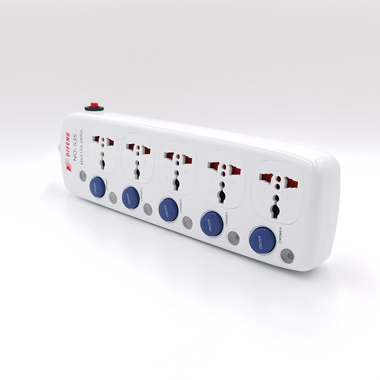 Overload Protection 5 Gang Multiple Way Power Sockets Extension Socket With Indicate Lighter