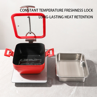 Buffet commercial rond en acier inoxydable avec couvercle à levage lent, compatible avec l'induction