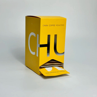 Boîte à double fente en carton couché 400g, format personnalisé, imprimée couleur Pantone, avec fond détachable et poignée créative