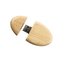 Flashdisk Usb Stik Kayu Oval, Logo Kustom Ramah Lingkungan, Usb Flash Drive Bentuk Elips
