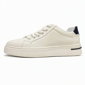 <span class=keywords><strong>Sneakers</strong></span> Casual Traspiranti da Uomo, Scarpe da Skate <span class=keywords><strong>Bianche</strong></span> con Lacci, Punta Rotonda, Tinta Unita - Product Image 4