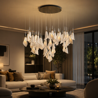 Lustre Firelux personnalisé haut de gamme en forme de fer à cheval pour villa, escalier, salon, hôtel, avec branches lumineuses transparentes