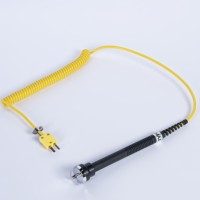 Thermocouple for Stationary Surfaces Handheld Surface Thermocouple Probe with Armored Handle and Flexible Sheath