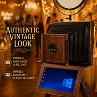 Direct op te zetten buiten fotohokje met touchscreen, bruiloft, retro, draagbaar, houten, vintage fotobooth voor de VS