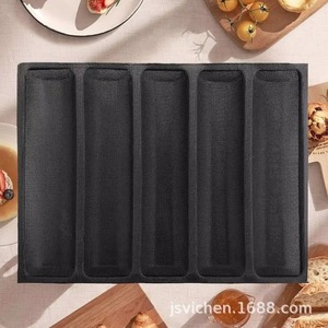 Perforated <b>Silicone</b> Baguette <b>Baking</b> Mold 5 Cavity French Loaf Bread Pan Reusable Rectangle Bread <b>Baking</b> <b>Tray</b> - Product Image 4
