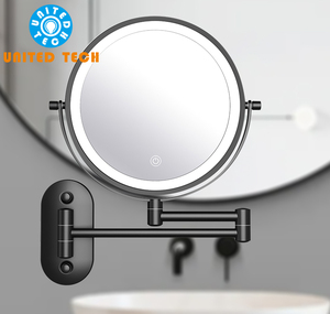 8-inch màu đen hiện đại LED TREO TƯỜNG gương mỹ phẩm 10x độ phóng đại có thể sạc lại cạo râu gương - Product Image 1