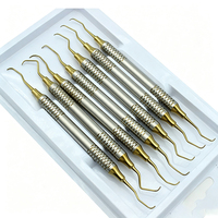 Kit d'instruments dentaires à double extrémité en or pour composite, instruments chirurgicaux de détartrage 7
