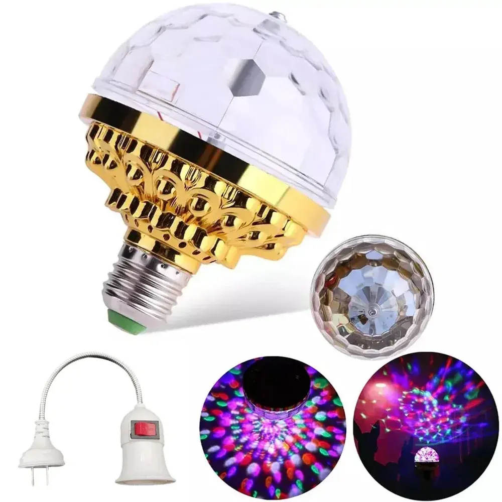 LED Crystal Magic Ball RGB Mini LED Stage Light Bulb Rotating Disco Party E27 Colorful Effect Ball Projector Lights Bulb