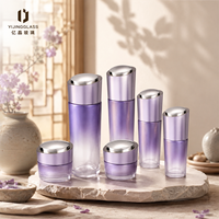 Ensemble de flacons cosmétiques en verre de qualité supérieure avec pompe, 120 ml, 100 ml, 50 ml, 30 g, emballage rhomboïde pour produits de soin de la peau, sérum, crème, avec logo