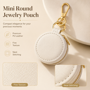 Custom Mini PU Leather Velvet Lining Jewelry Keychain Pouch Zipper Closure EQ Brand Small Travel Jewelry <b>Storage</b> Case <b>Rings</b> - Product Image 5