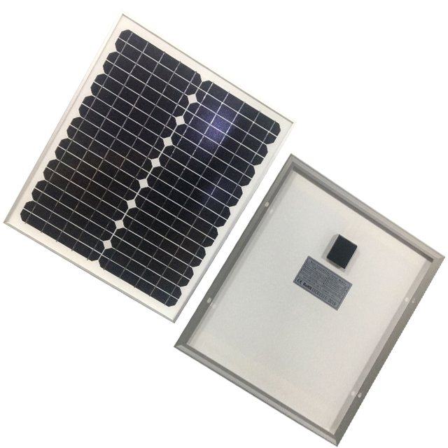 20W Glass Solar Panel High Efficiency Monocrystalline PV Module Waterproof Durable for Outdoor Home Garden Off-Grid Power Supply
