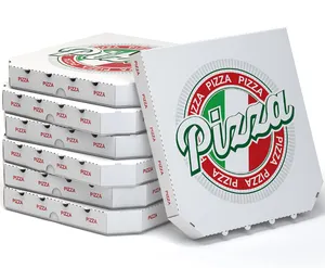 लोगो के साथ नालीदार सफेद पिज्जा बॉक्स बाहर ले पिज्जा बक्से मुद्रित