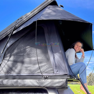 3 4 5 personas Camping COCHE Tienda en la azotea mejorado doble ranuras Panel Solar esquinas de aluminio carcasa dura triángulo coche techo superior tienda - Product Image 5