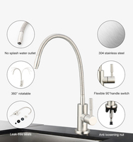 Robinet purificateur d'eau froide par osmose inverse de haute qualité, en acier inoxydable, antirouille, anti-fuite, durable, facile à installer, finition givrée 360°