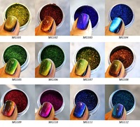 Poudre magnétique effet œil-de-chat multicolore, pigment néon caméléon interstellaire pour nail art, échantillon gratuit